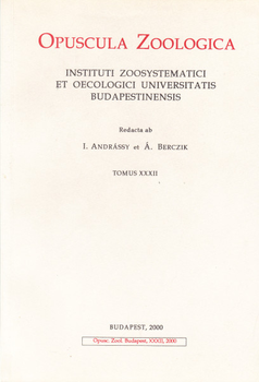 Opuscula Zoologica: 5. 1965 1., 7. 1967 1., 2., 8. 1968 1., 12. 1973 1-2., 14. 1977 1-2., 16. 1979 .